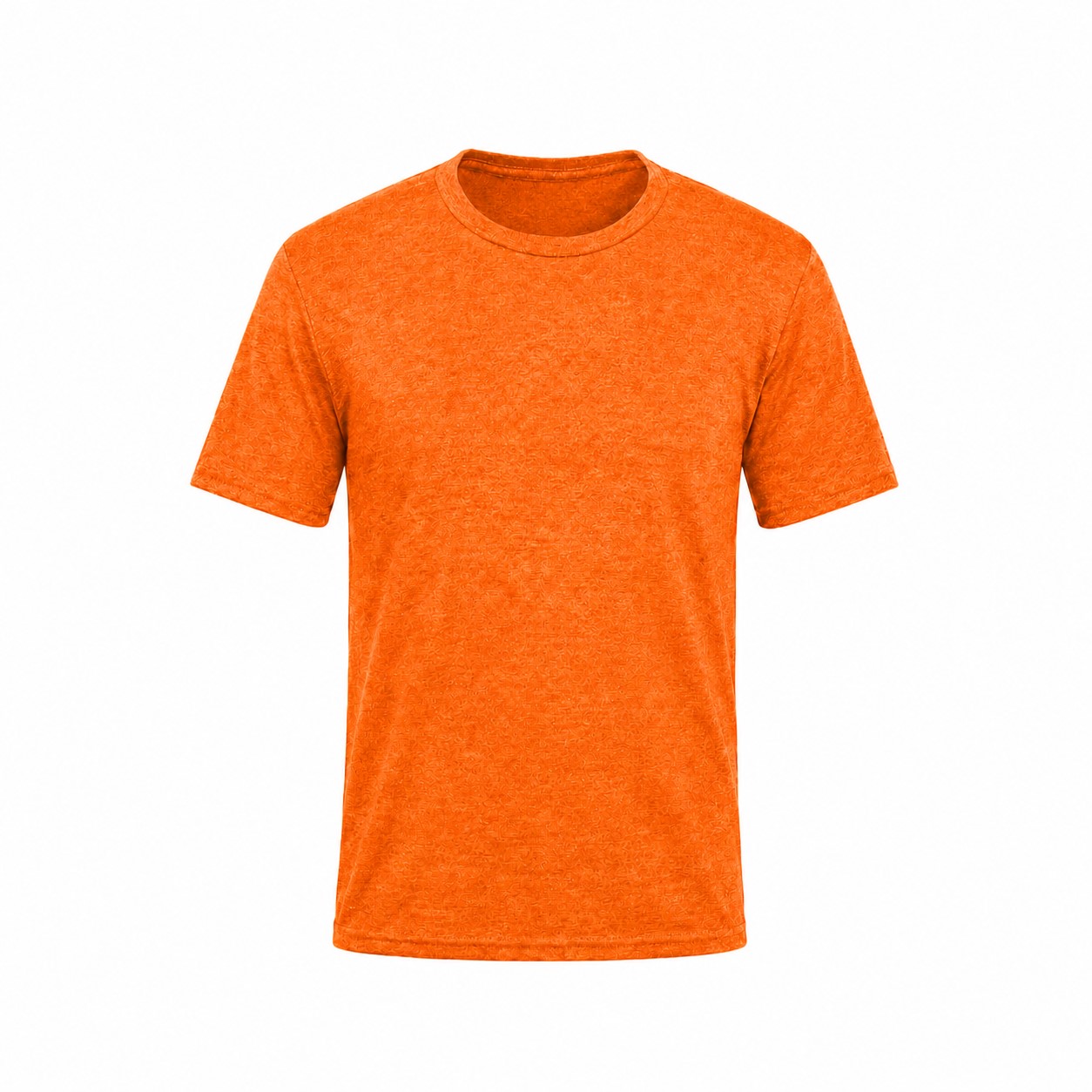Men's Cotton-Polyester Blend Crewneck T-Shirt — Orange