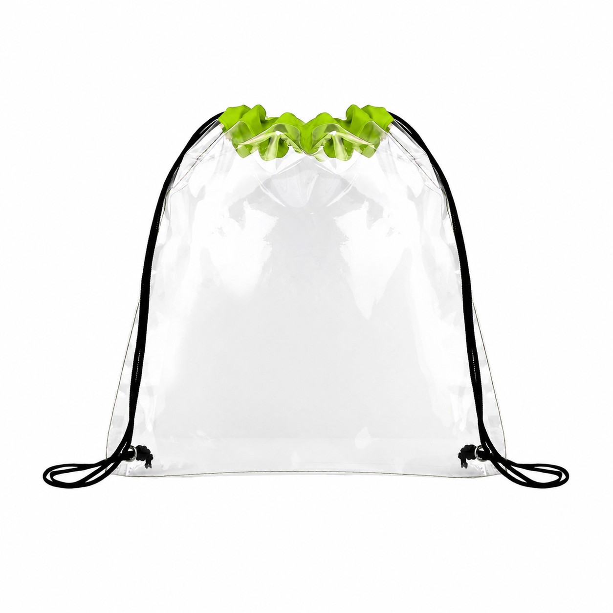 Metal Grommets Drawstring Bag — Lime Green