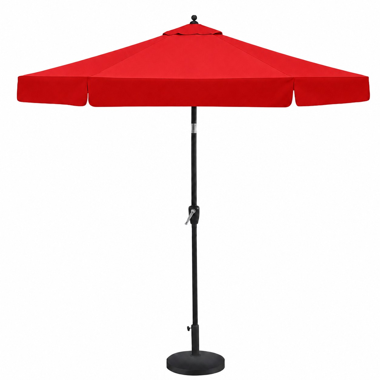 Aluminum Market Patio Umbrella With Auto Tilt — Red