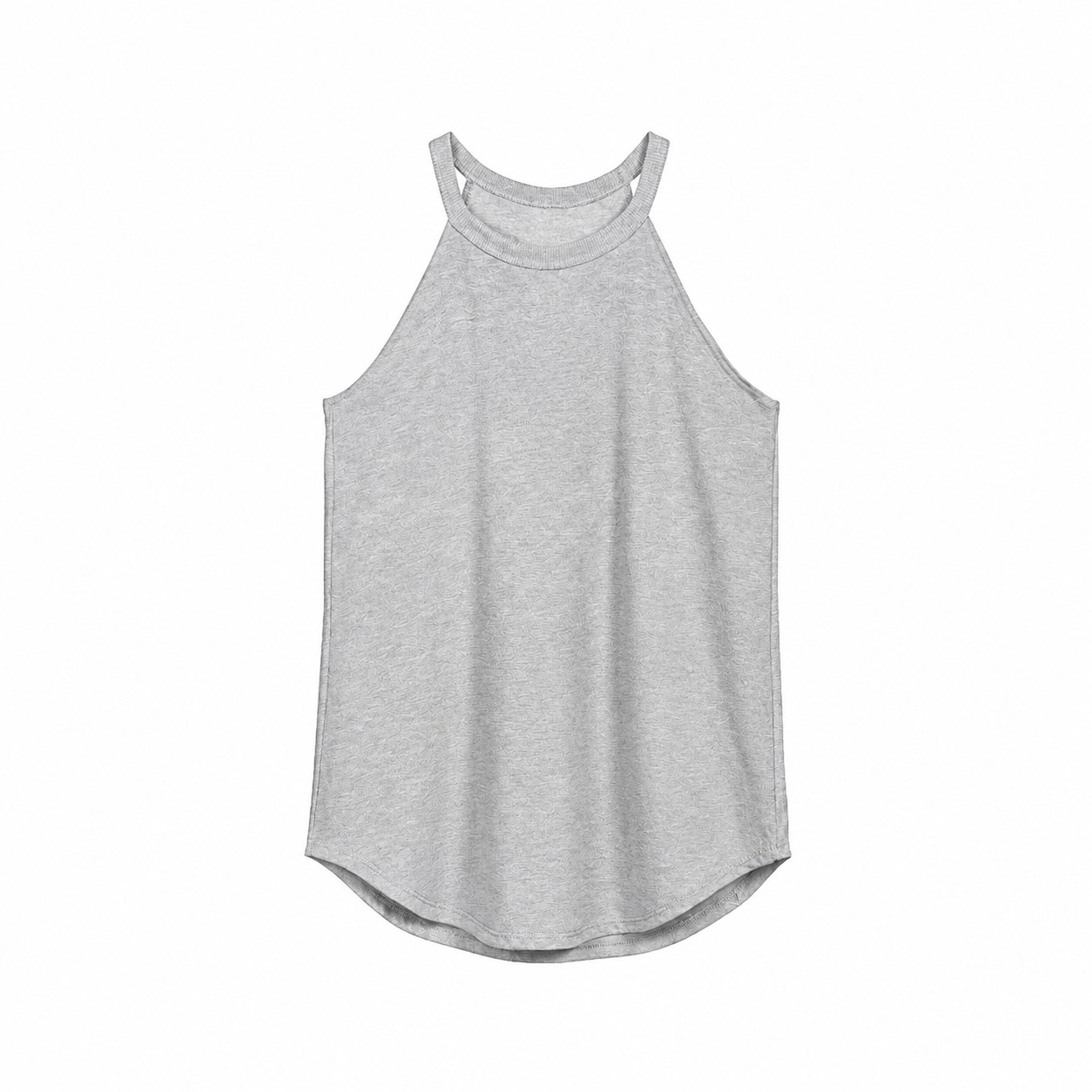 Ladies High Neck Tri Blend Tank Top — Silver
