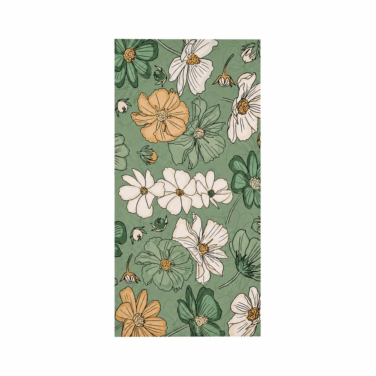 Cotton Velour Beach Towel — Green