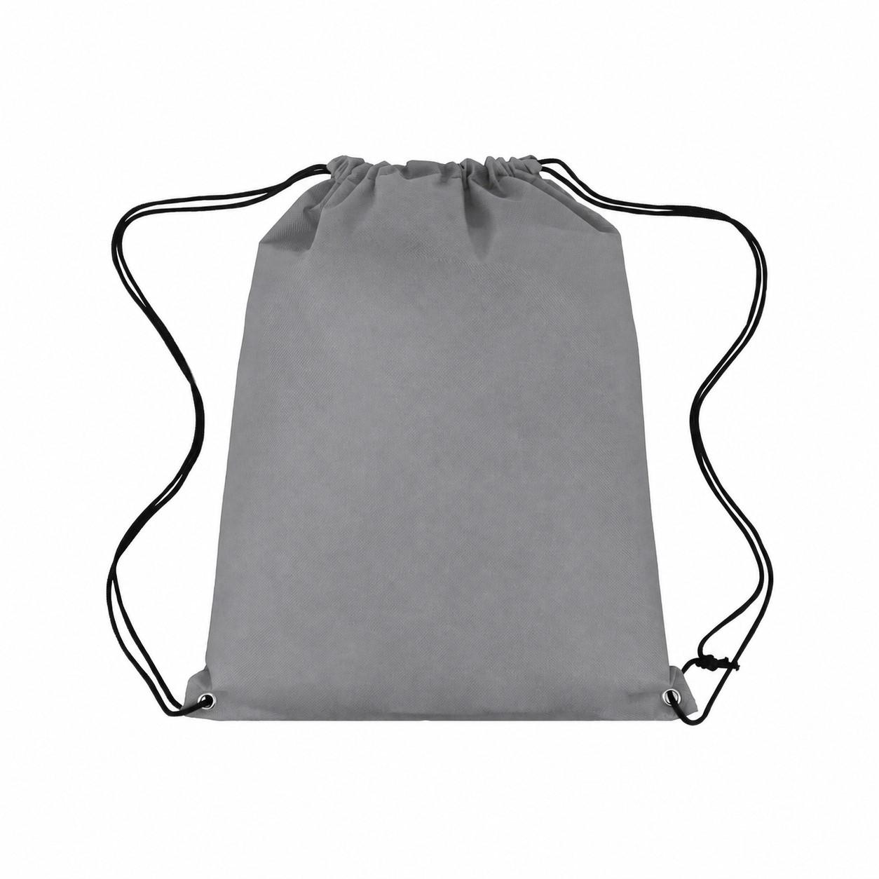 Non-Woven Drawstring Backpack With Metal Grommets — Gray