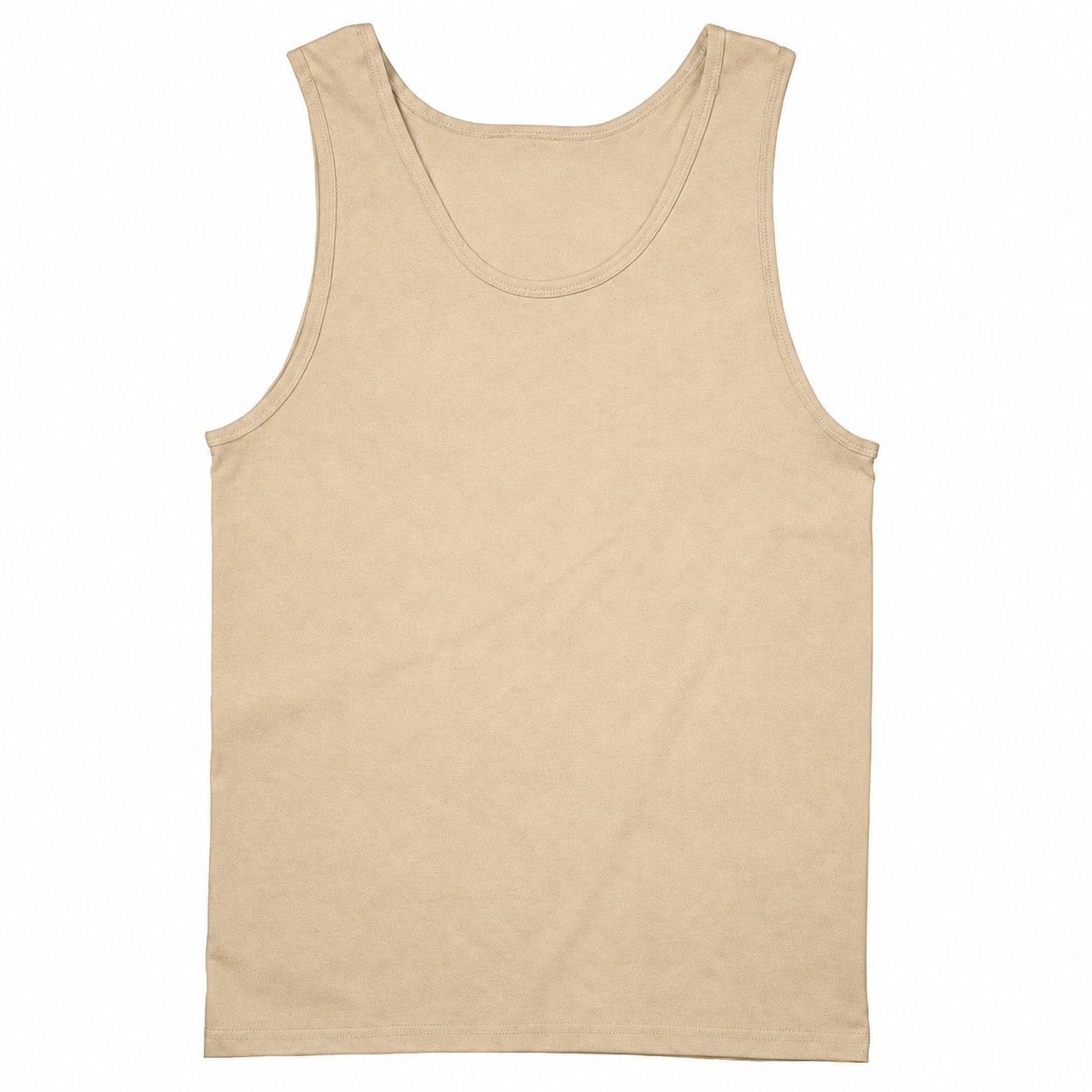 Cotton Sleeveless Tank Top — Beige