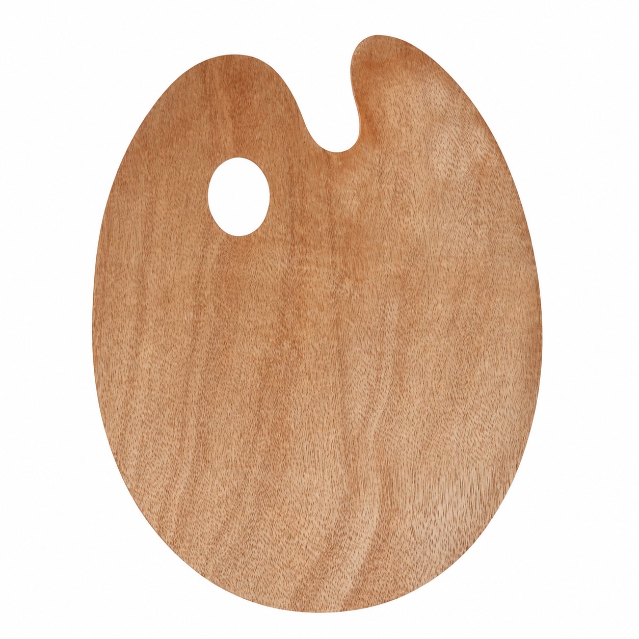 Large Oval Wood Painting Palette With Thumb Hole — view 2