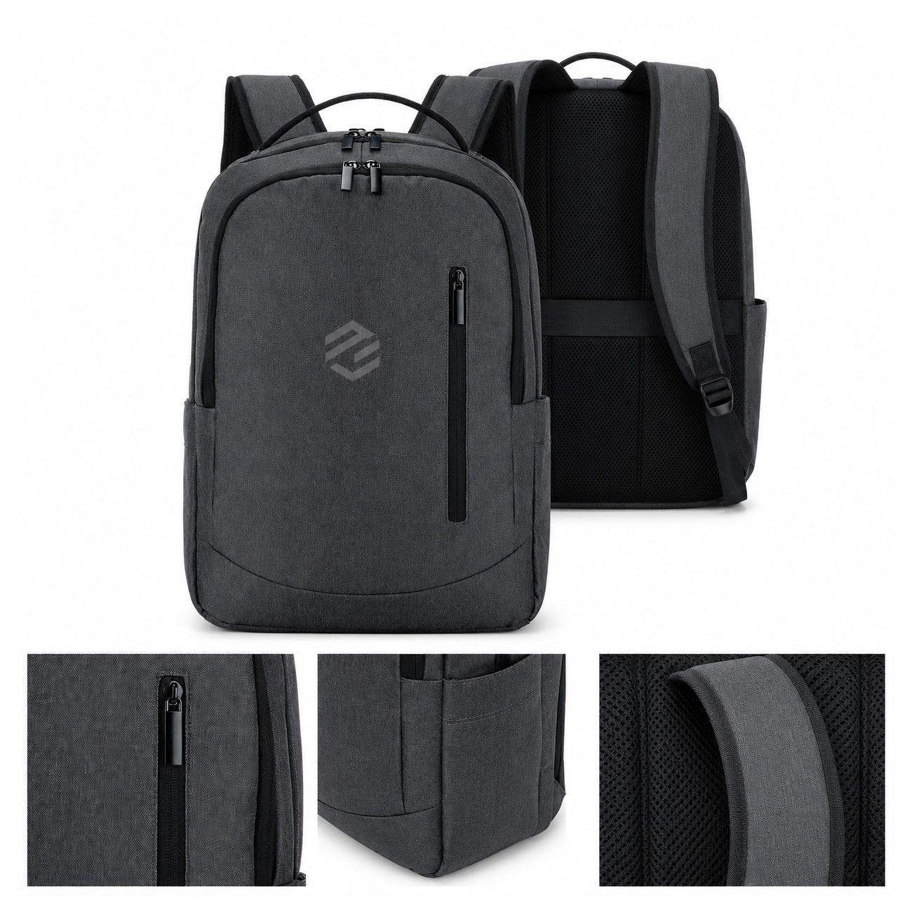 840D Polyester Gray Laptop Backpack