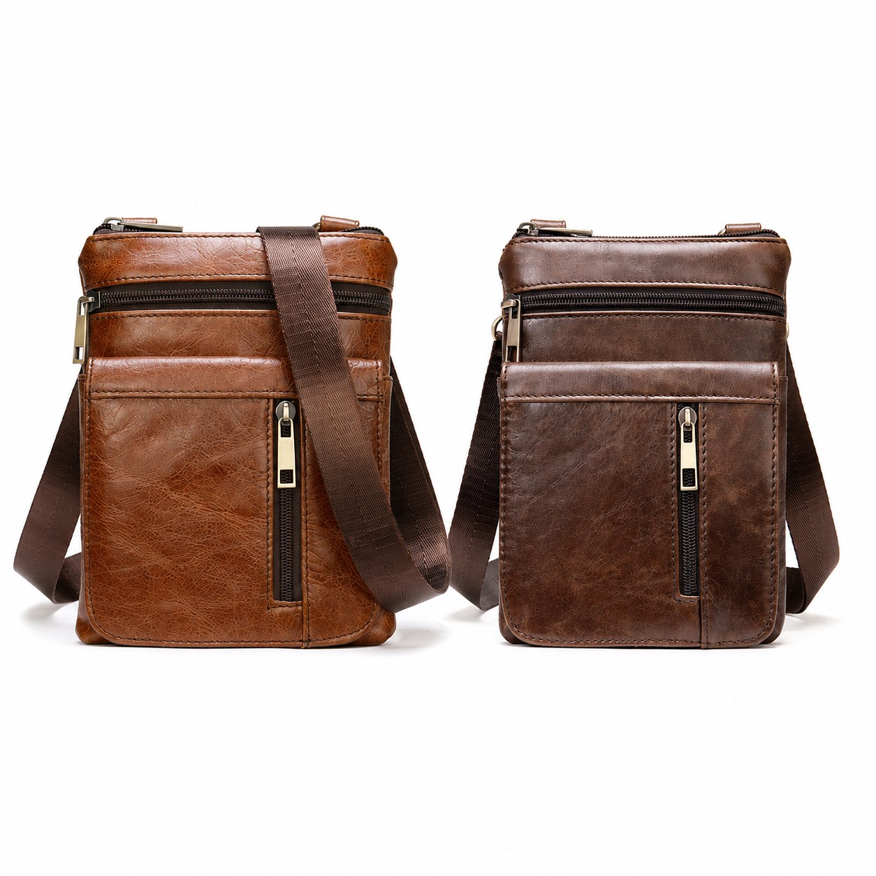 Compact Leather Crossbody Bag