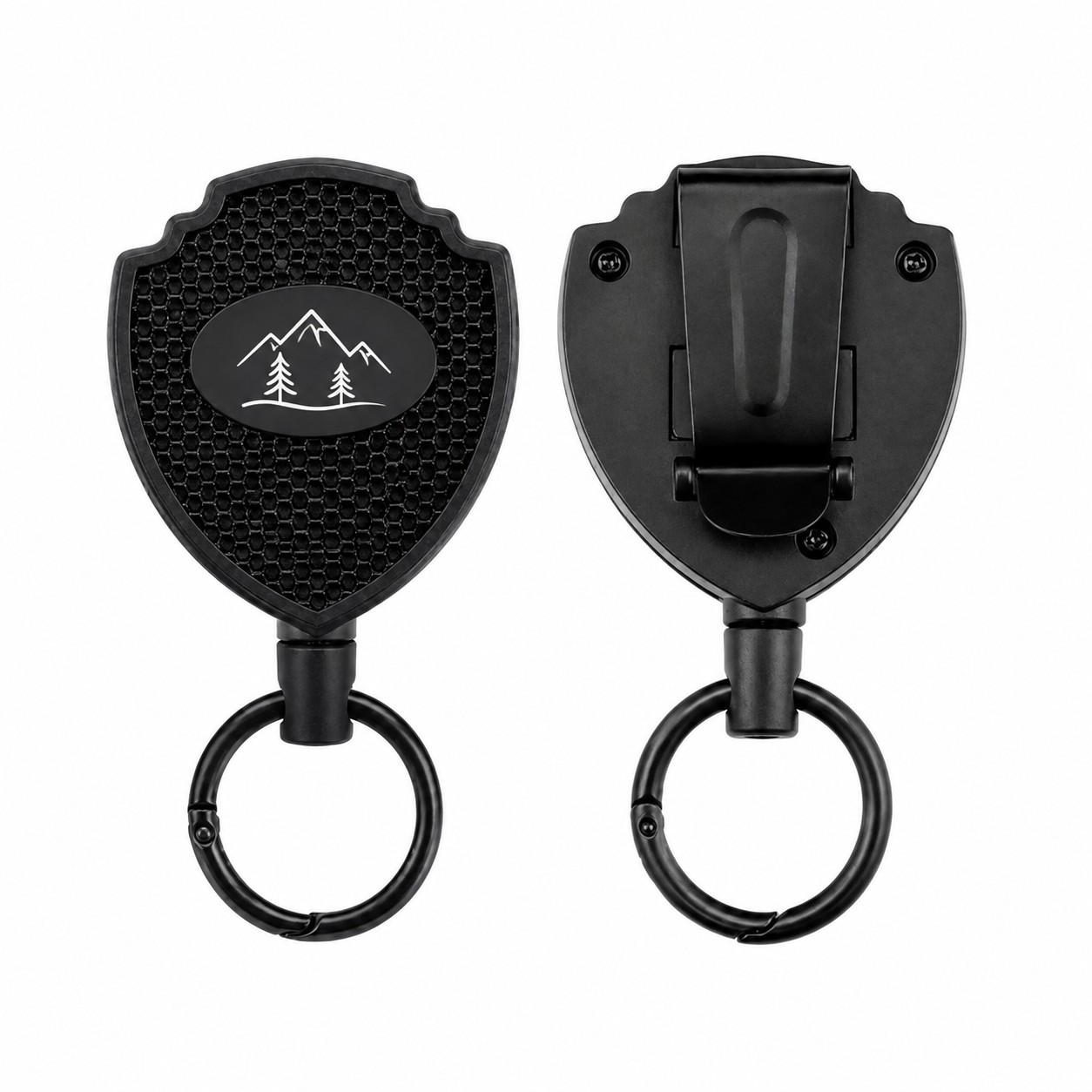 Shield Shaped Plastic Retractable Key Reel