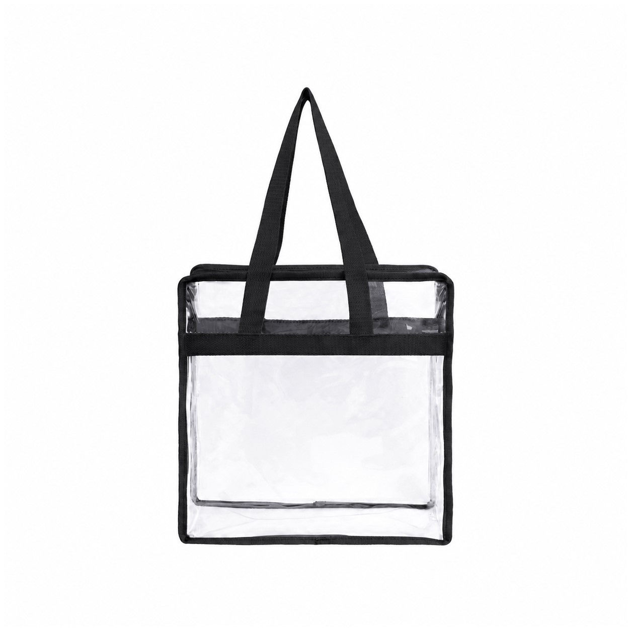 Stadium Clear Zipper Tote Bag — Black