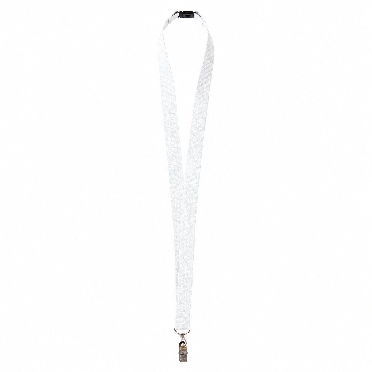 Three Quarter Inch Polyester Breakaway Lanyard — Clear White