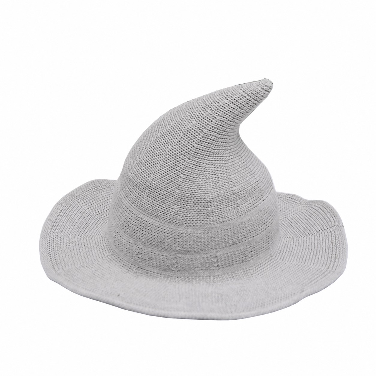 Foldable Polyester Wizard Costume Hat — Light Gray
