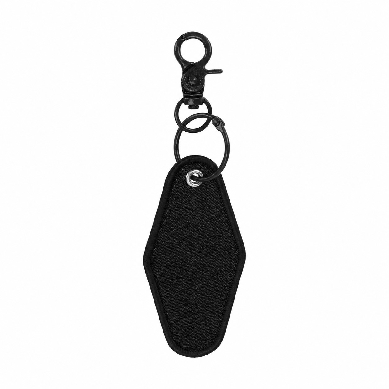 Twill Key Tag With Swivel Clip — Black