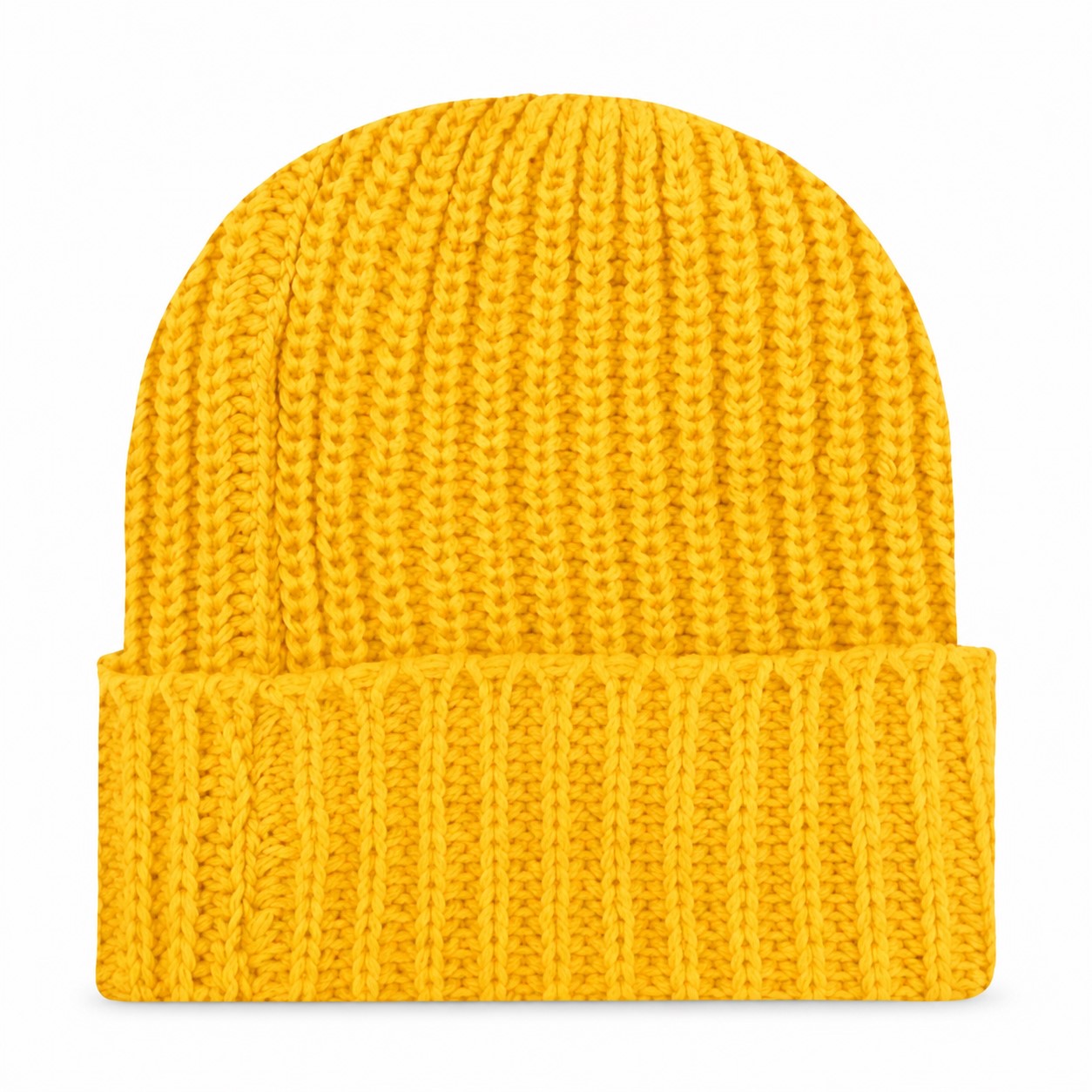 Ribbed Acrylic Beanie Hat With Turned Cuff — view 2