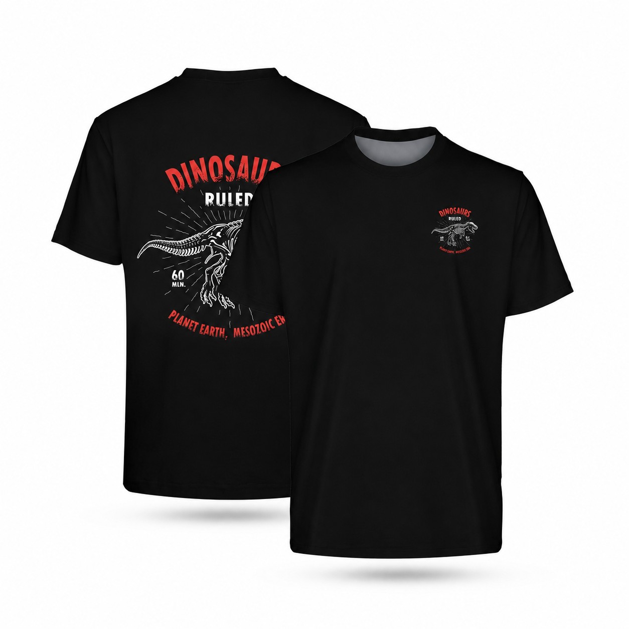 Polyester Short Sleeve T-Shirt — Black