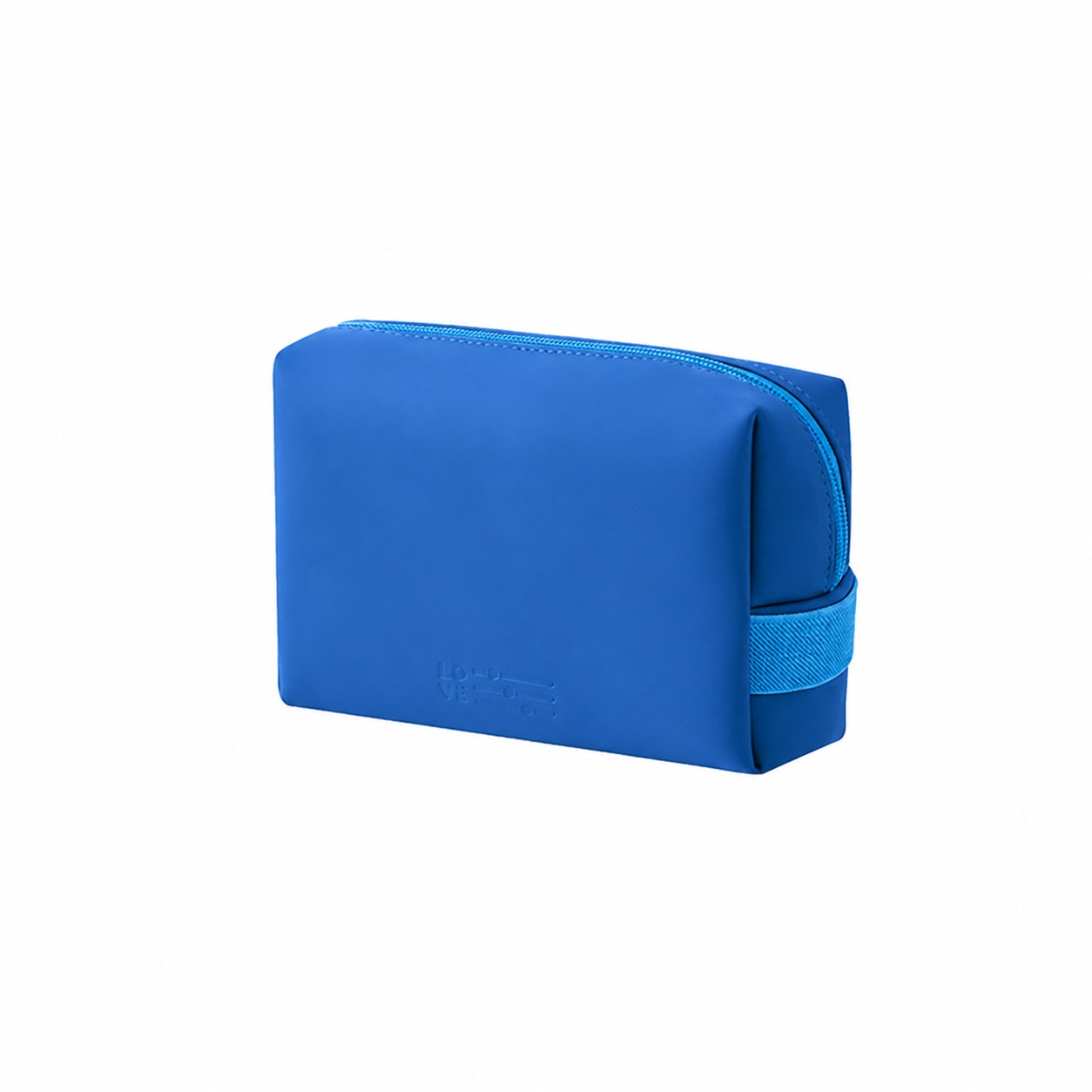 PU Leather Zippered Makeup Bag — Blue