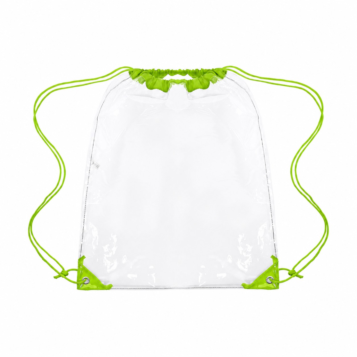 Large Reinforced Corners Drawstring Bag — Lime Green