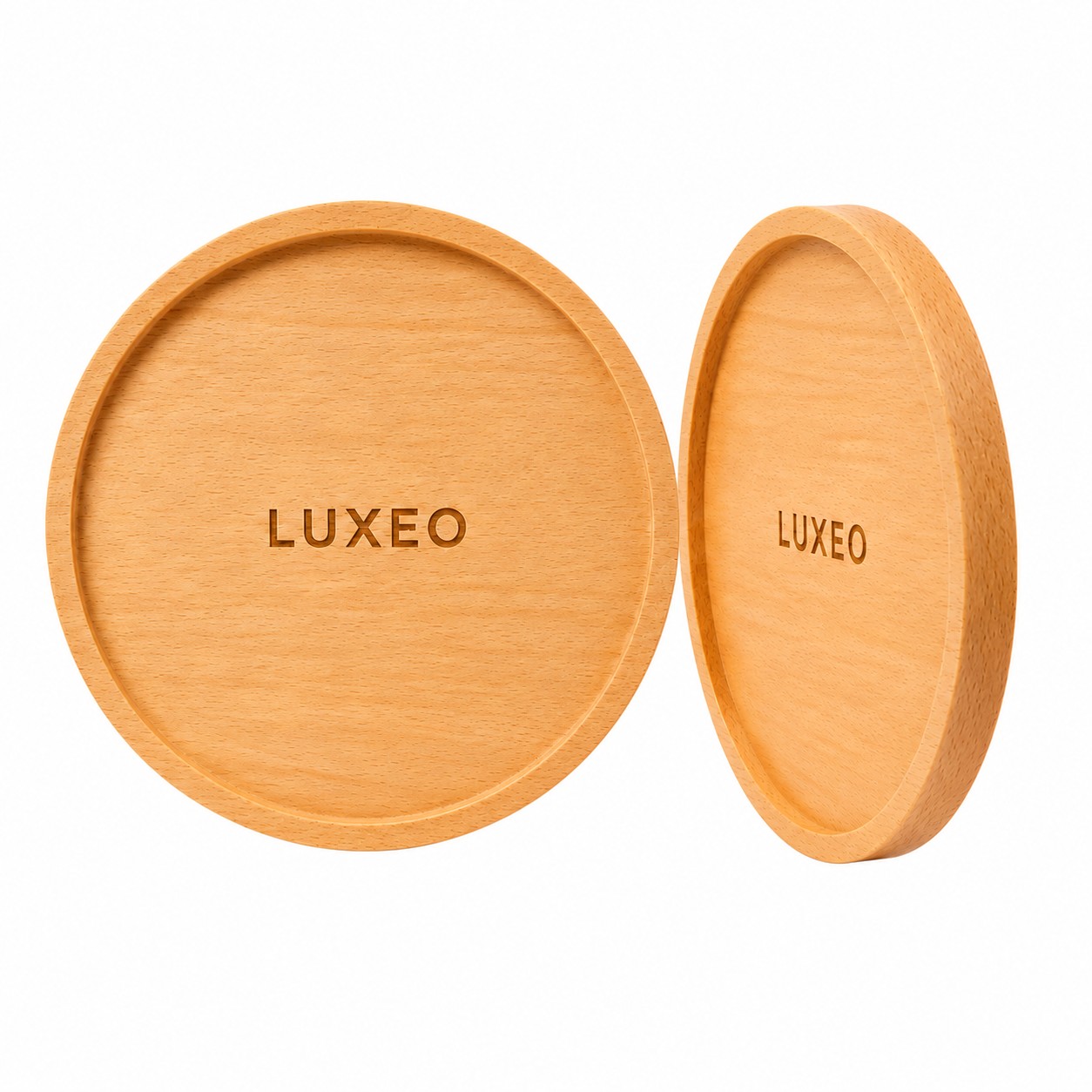 Square Varnished Wood Serving Tray