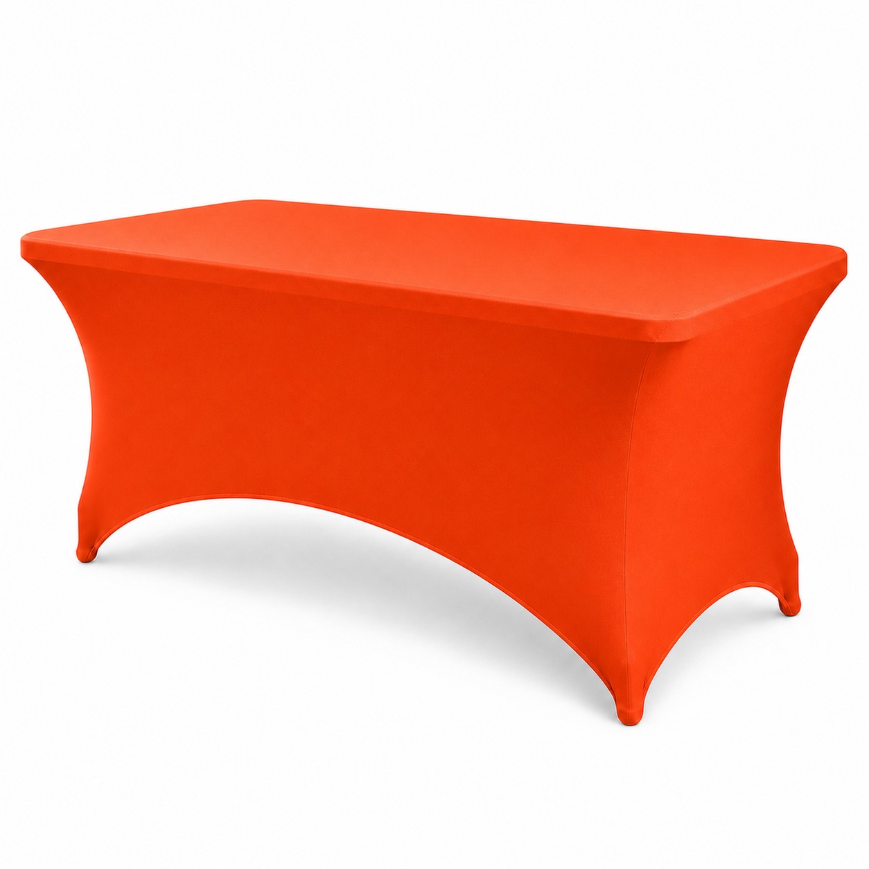 Fitted Spandex Event Tablecloth — Orange Red