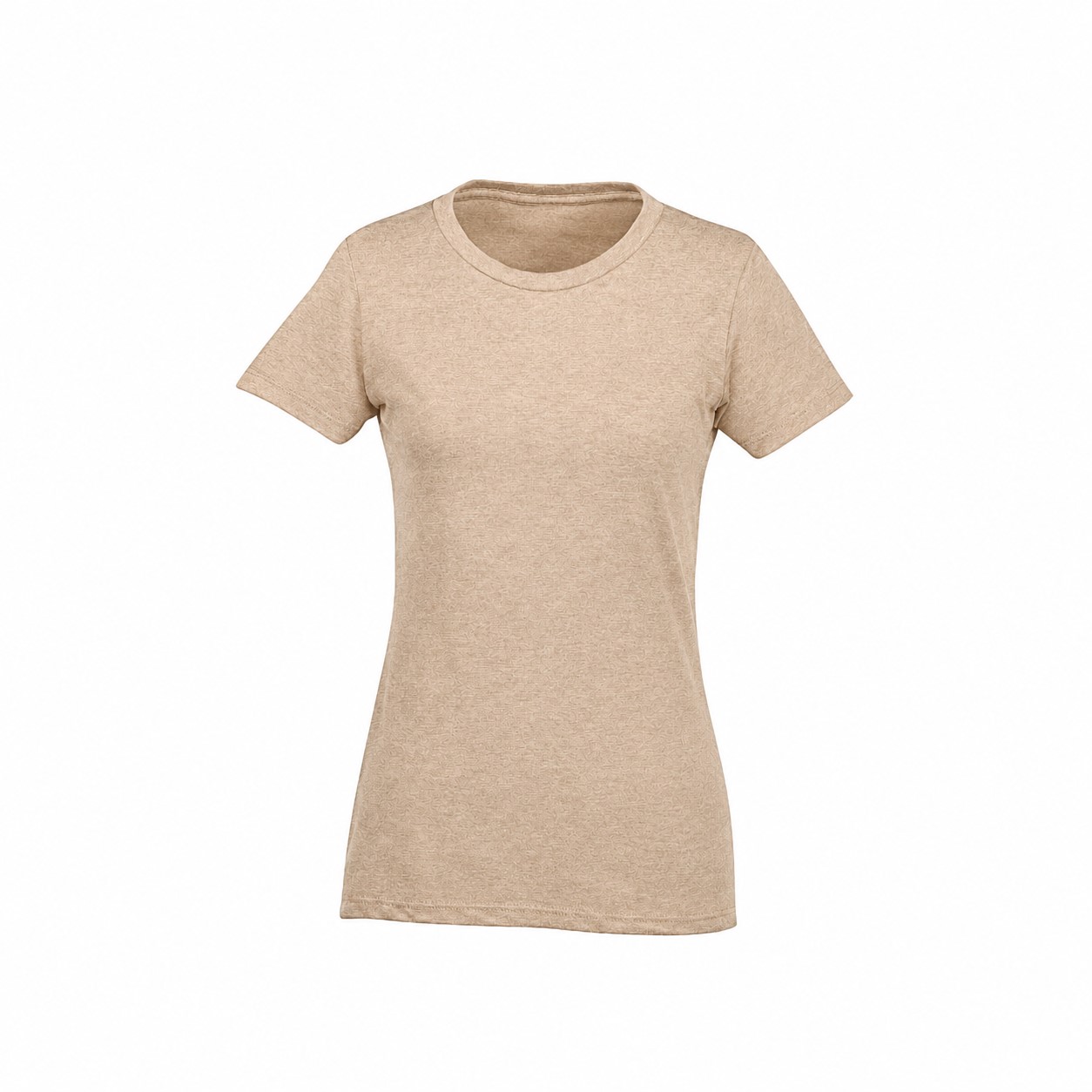 Ladies Combed Ringspun Cotton Blend Tee — Tan Beige