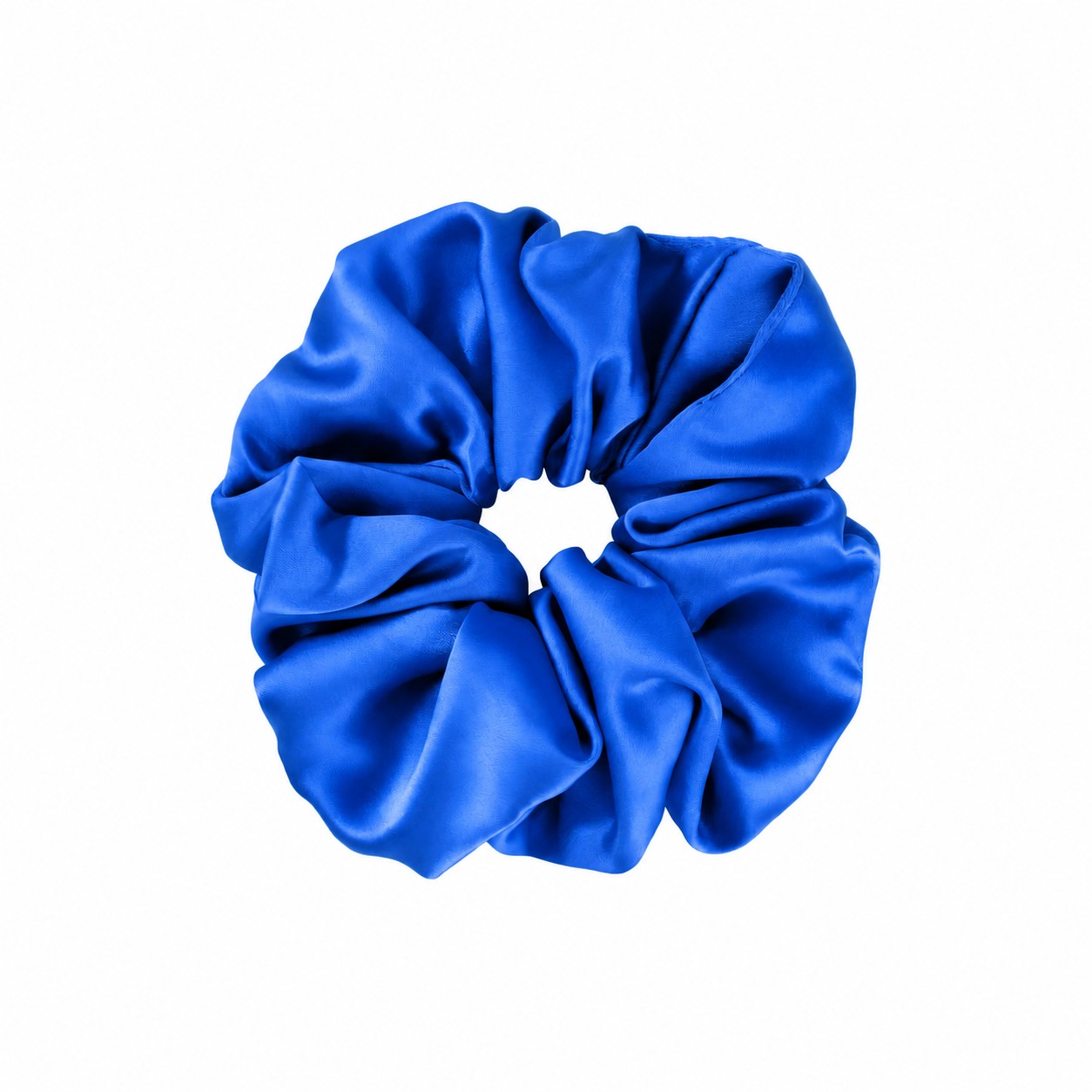 Satin Elastic Hair Scrunchie — Blue
