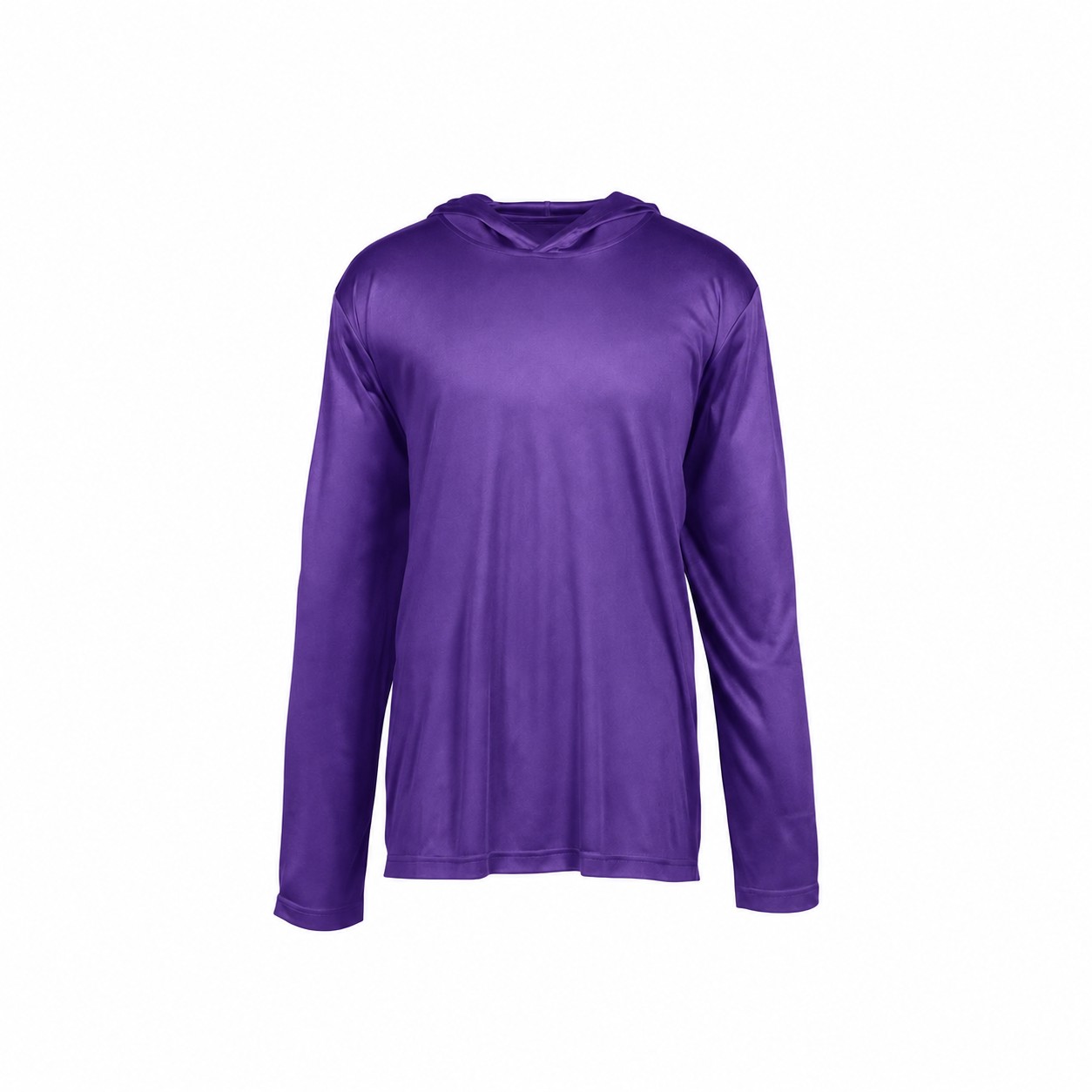 Hooded Polyester Performance Tee — Purple
