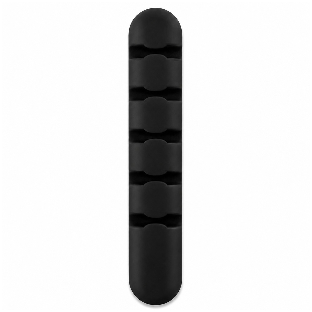 Five Slot Silicone Cable Organizer — Black