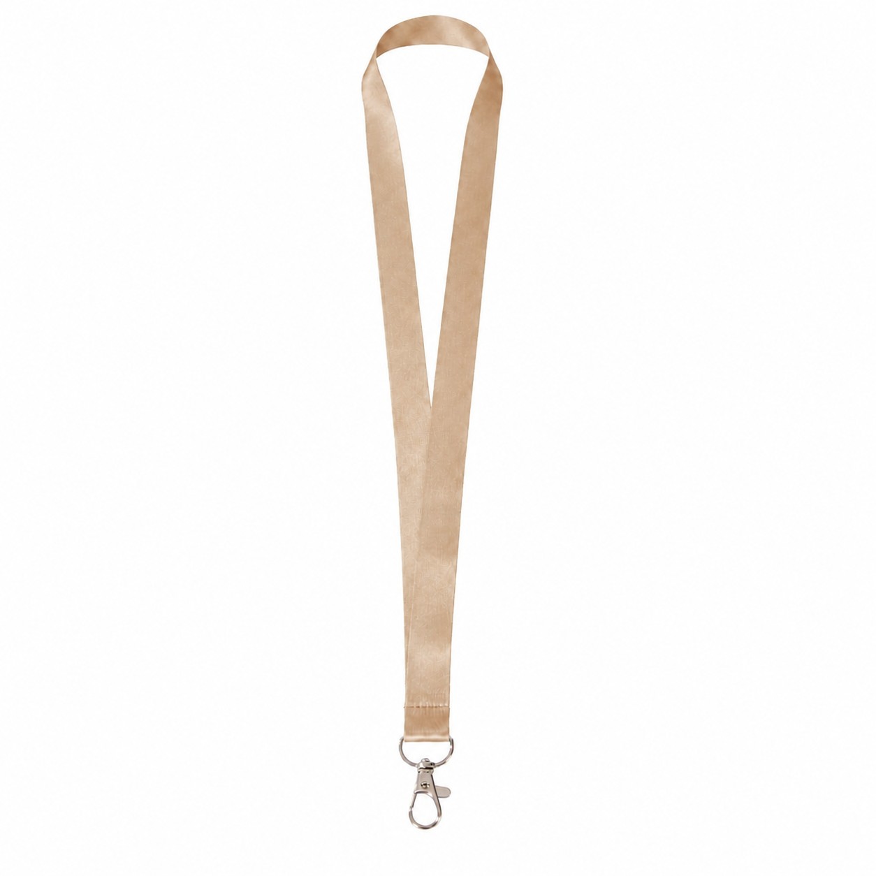 Polyester Lanyard With Attachment Options — Tan Beige