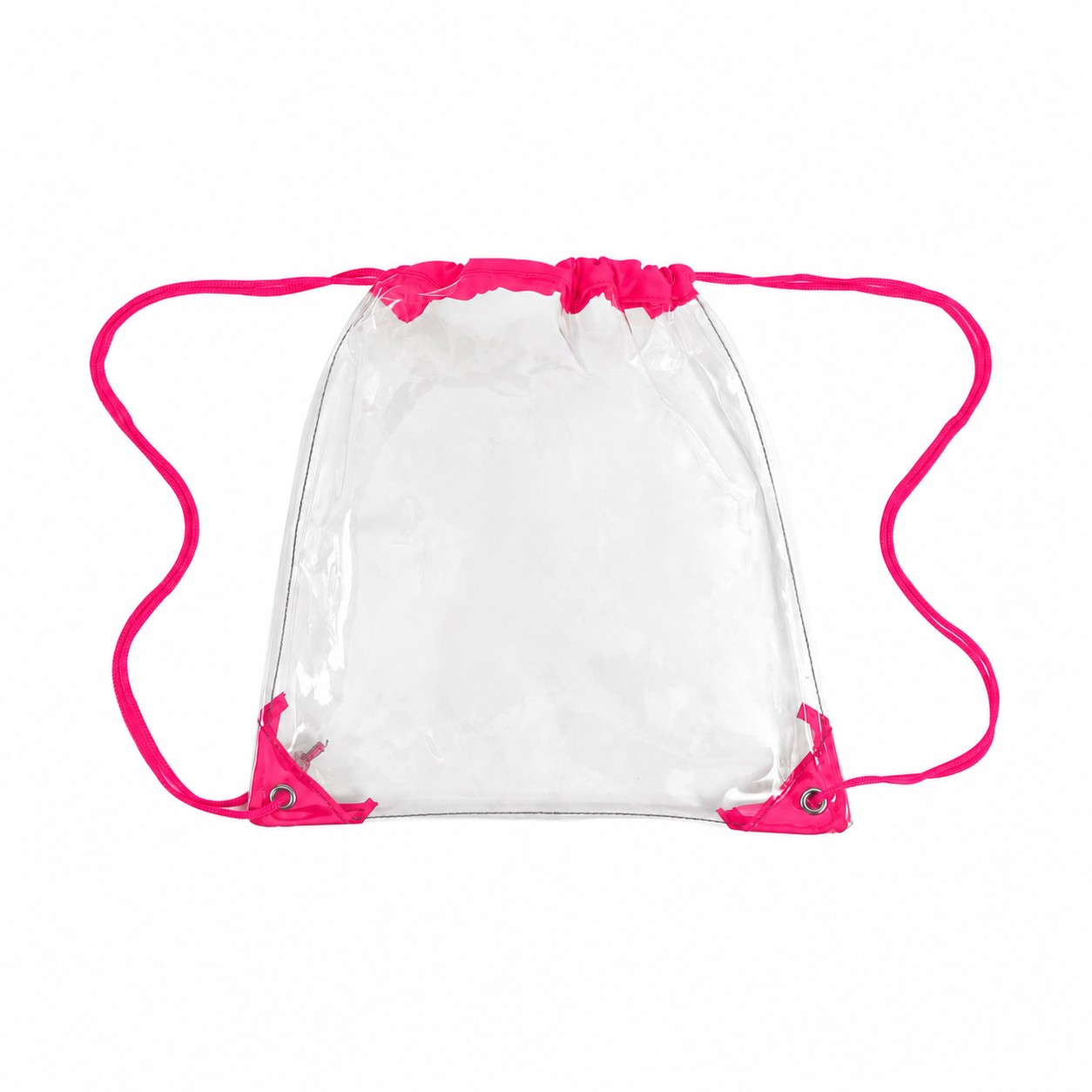 PVC And 210D Polyester Drawstring Bag — Fuchsia Pink
