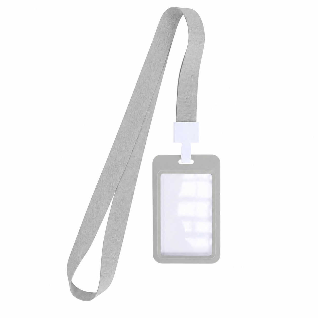 Vertical Sliding Badge Holder Lanyard — Nickel Silver
