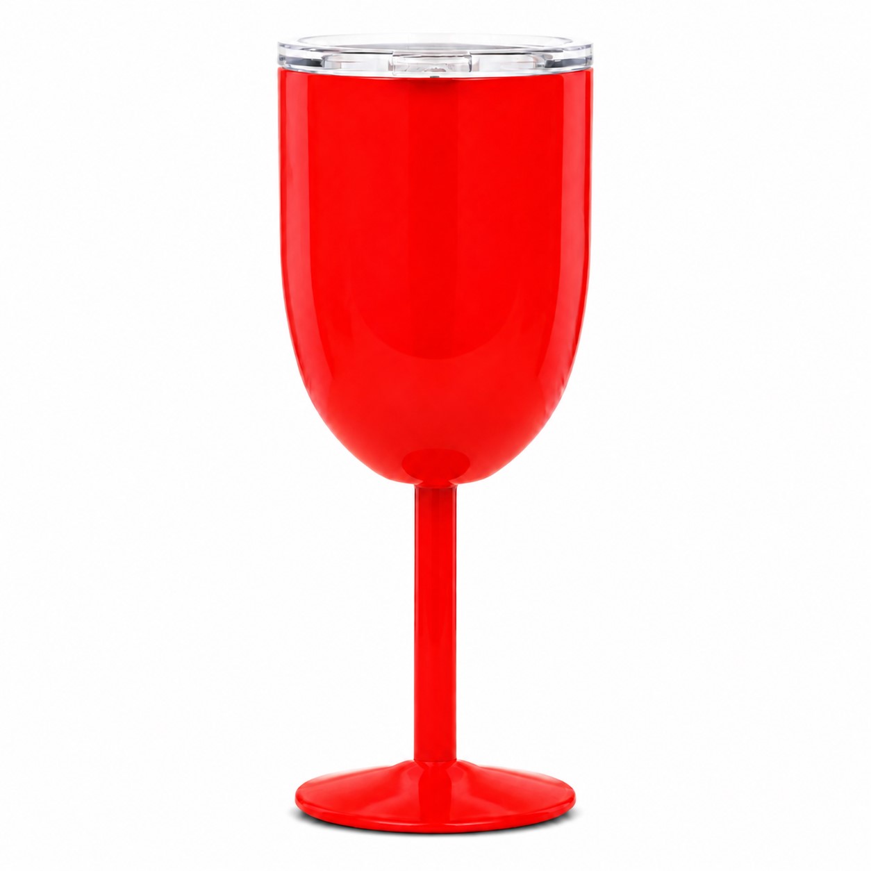 10 Oz Stainless Steel Insulated Wine Goblet — Red