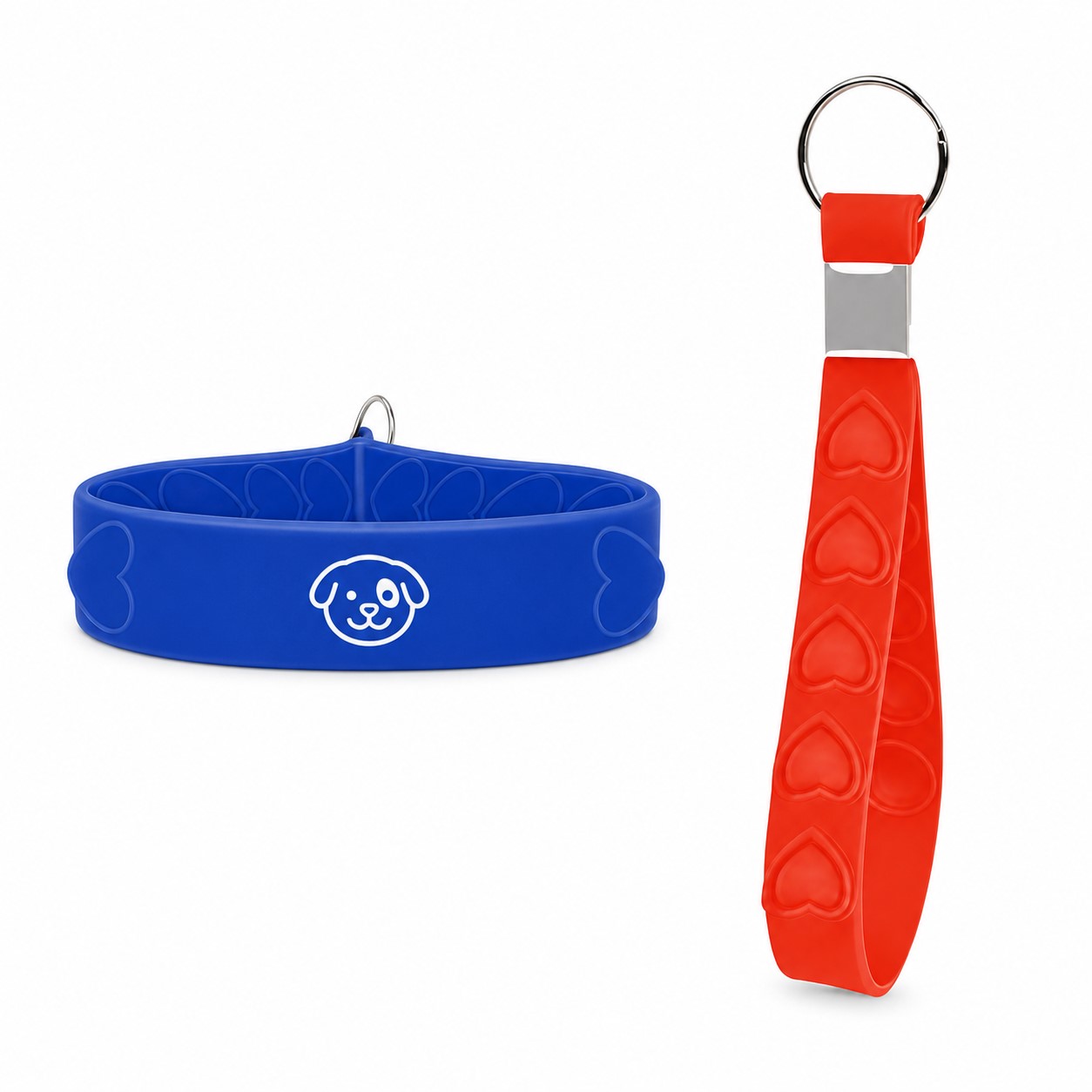 Heart Bubble Silicone Wristband Keychain