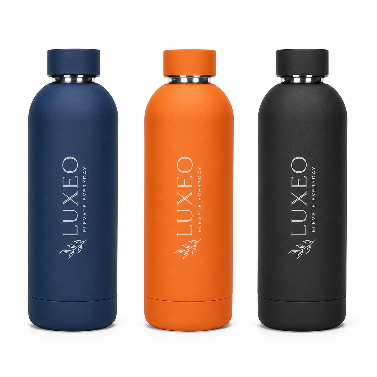 Rubber Coated 16 Oz Vacuum Water Bottle