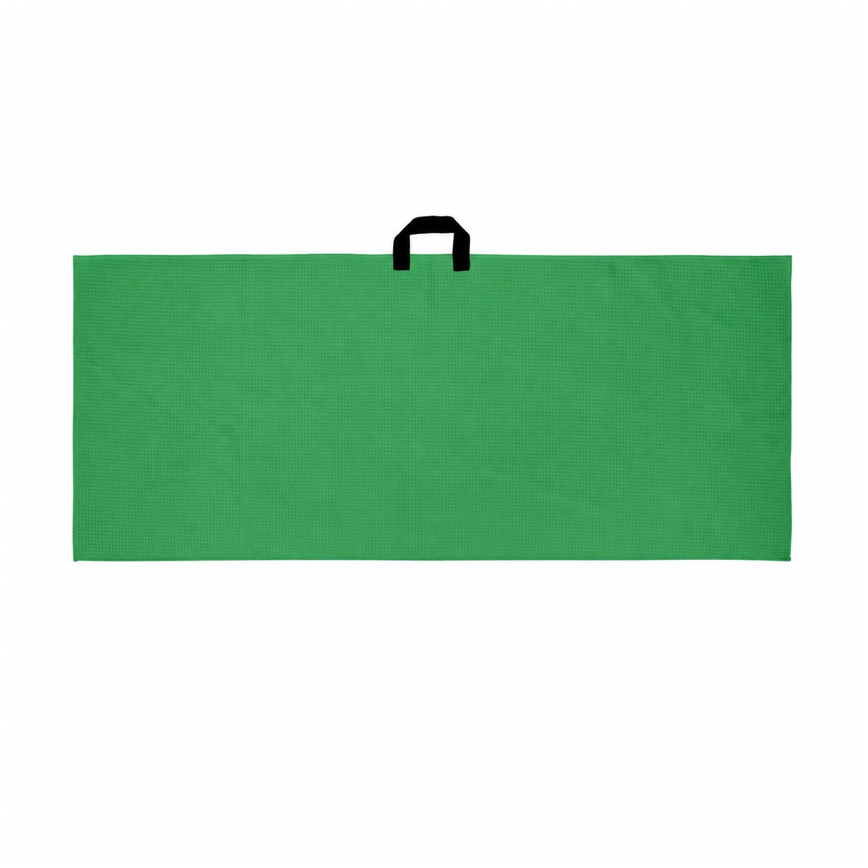 Waffle Golf Towel With Webbing Loop — Green
