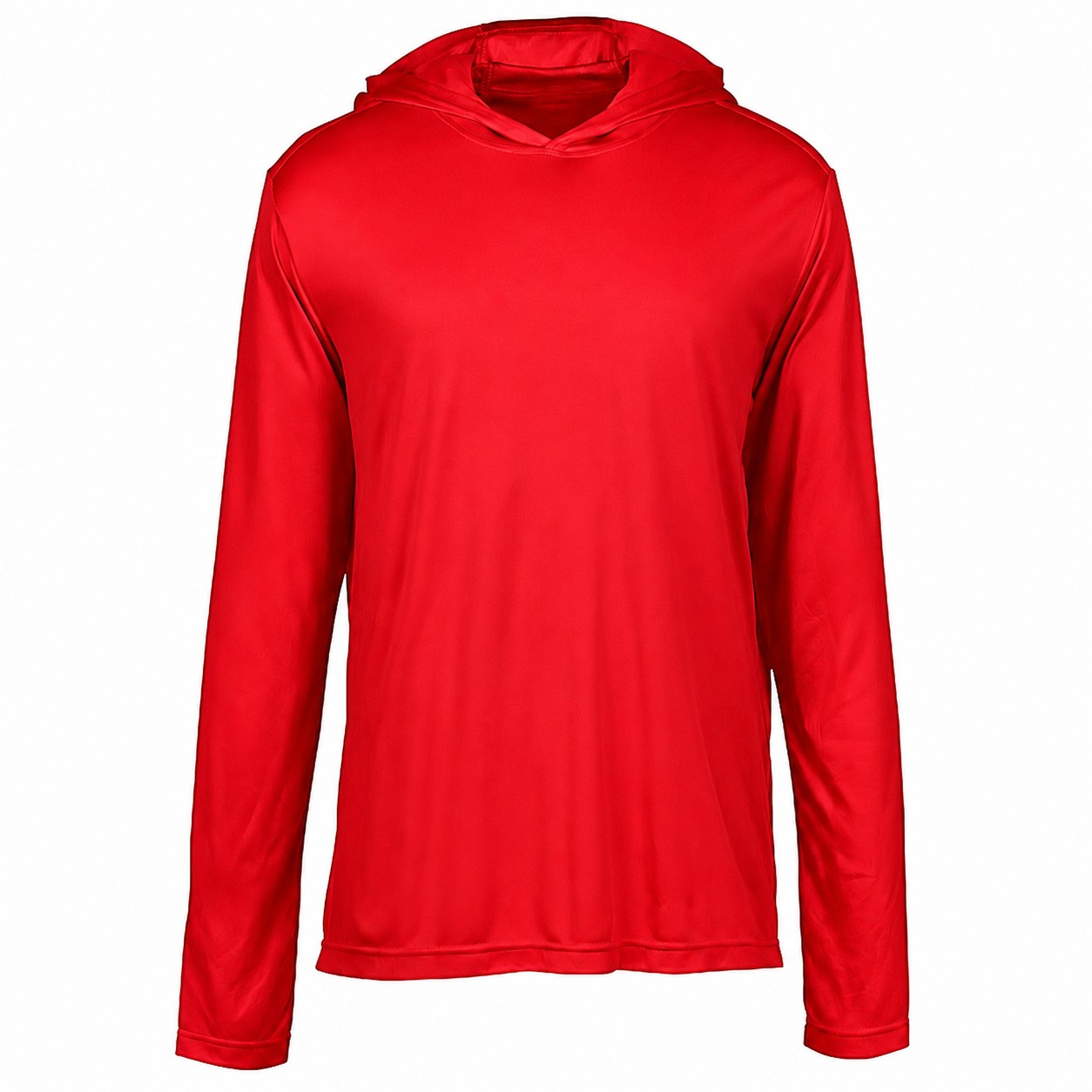 Polyester Hooded Long Sleeve Shirt — Red