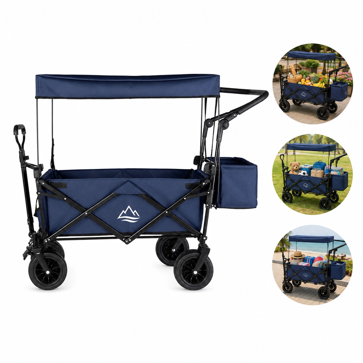 Foldable Utility Wagon With Removable Canopy