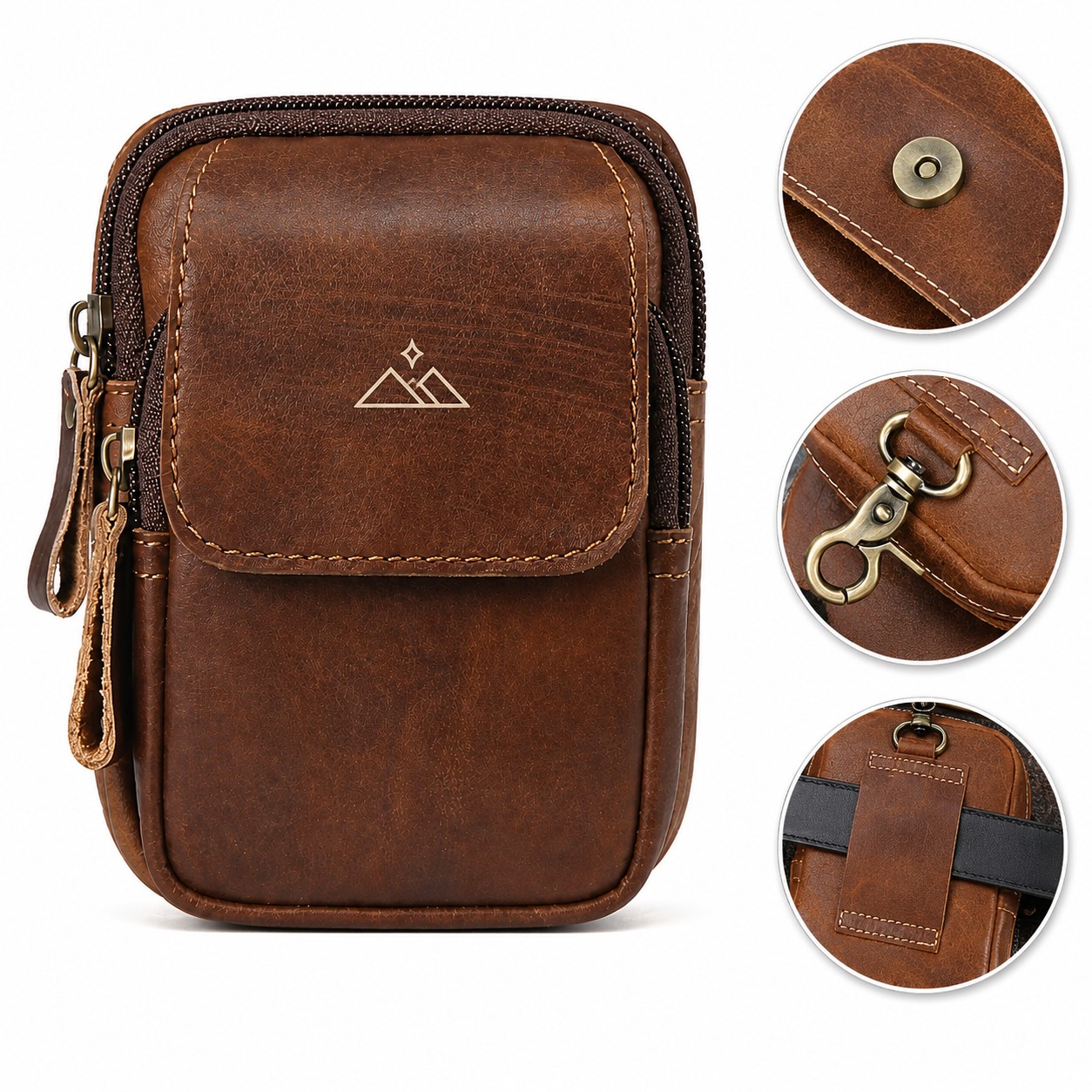 Vintage Genuine Leather Belt Pouch