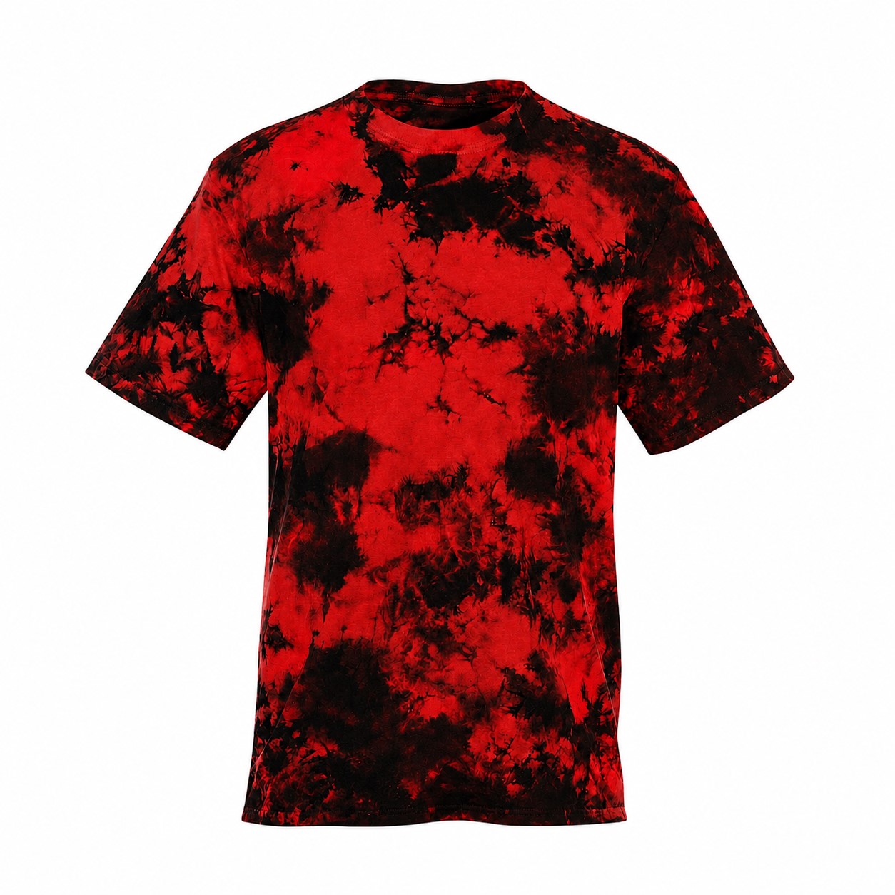 Crystal Dyed Cotton Crewneck Tee — Red