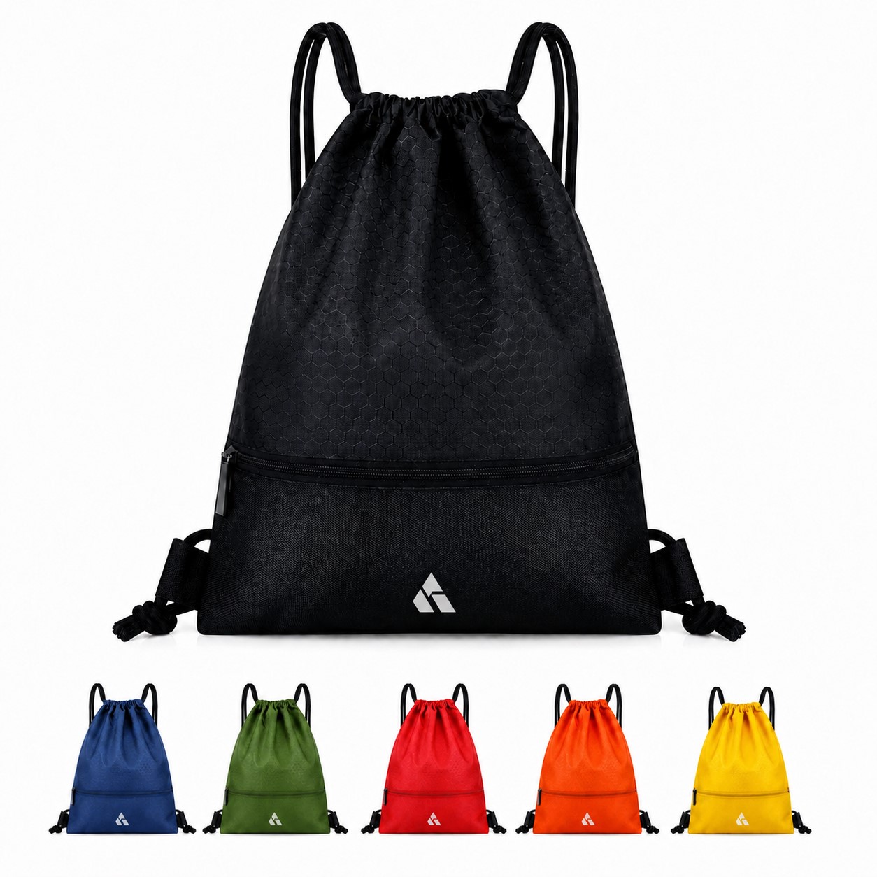 Waterproof Nylon Front Pocket Drawstring Backpack