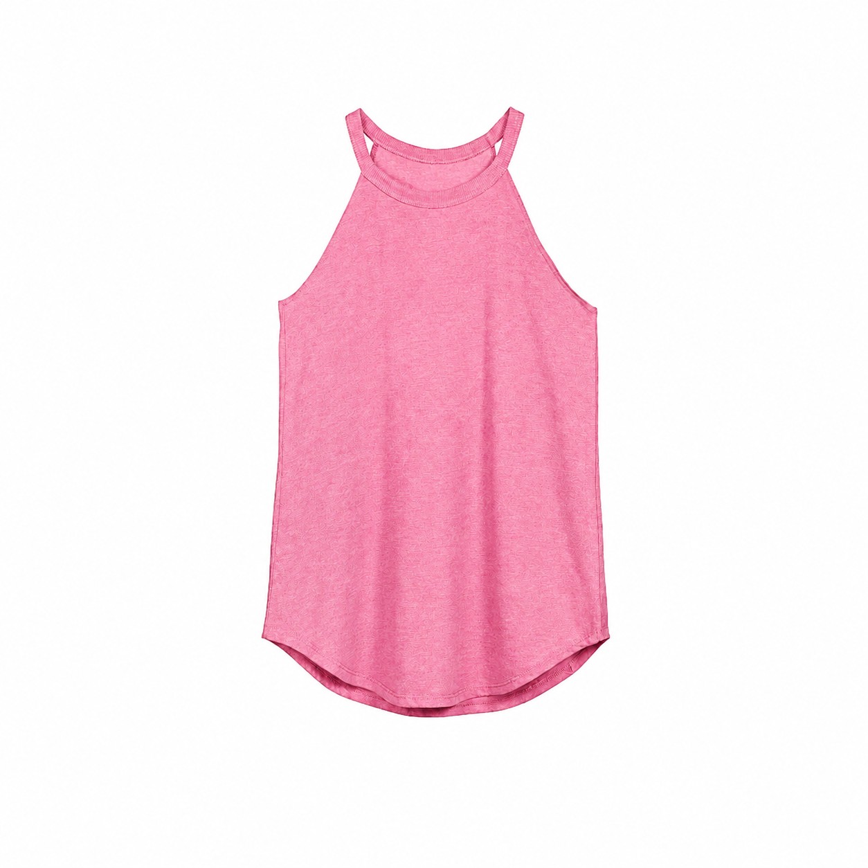 Ladies High Neck Tri Blend Tank Top — Pink