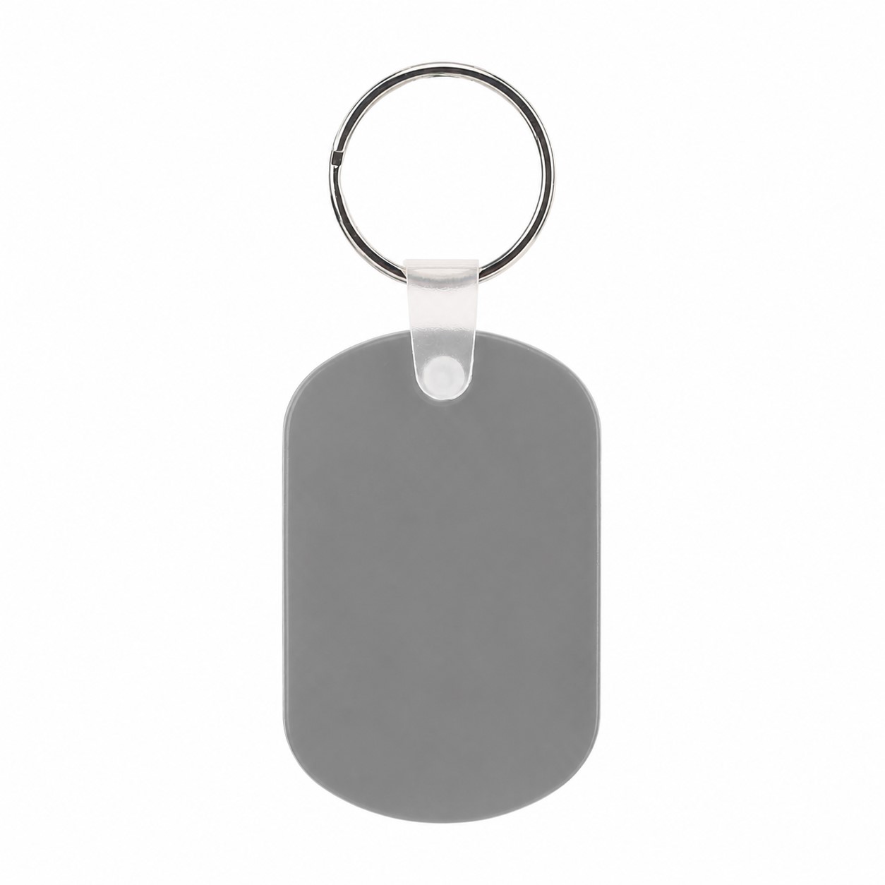 PVC Oval Key Tag Ring — Gray