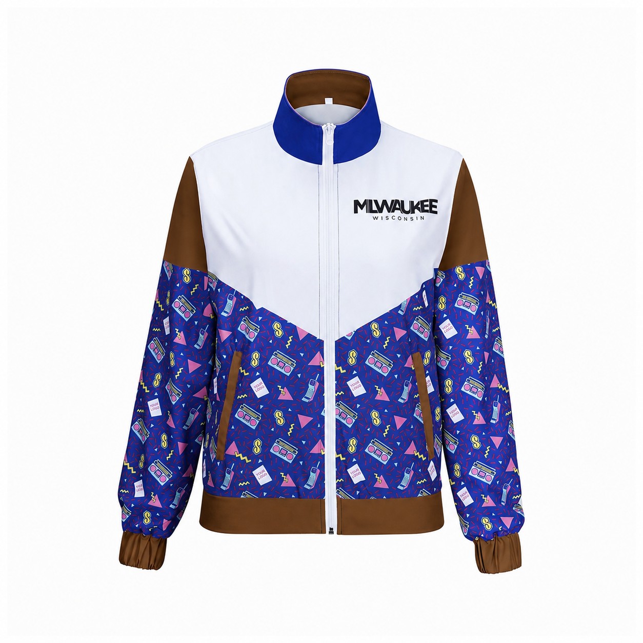 Retro Full Zip Track Jacket — Brown