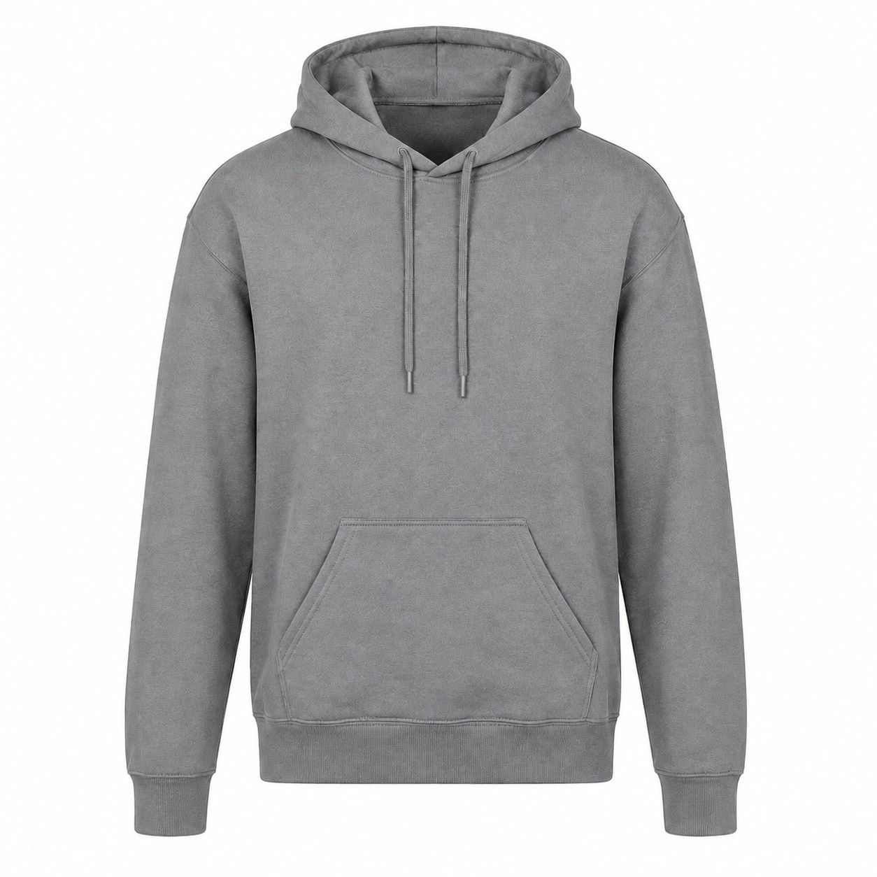 Cotton Polyester Fleece Pullover Hoodie — Gray