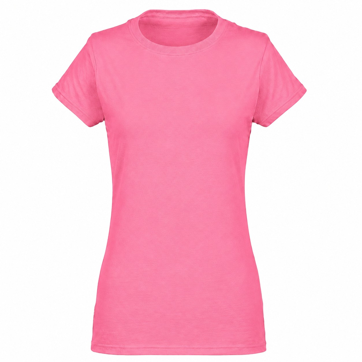 Ladies Soft Cotton Crewneck Tee — Pink