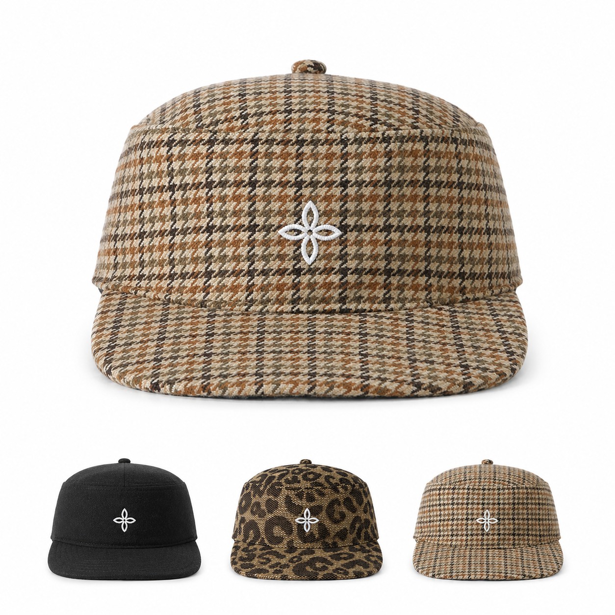 Polyester Patterned Flat Brim Cap