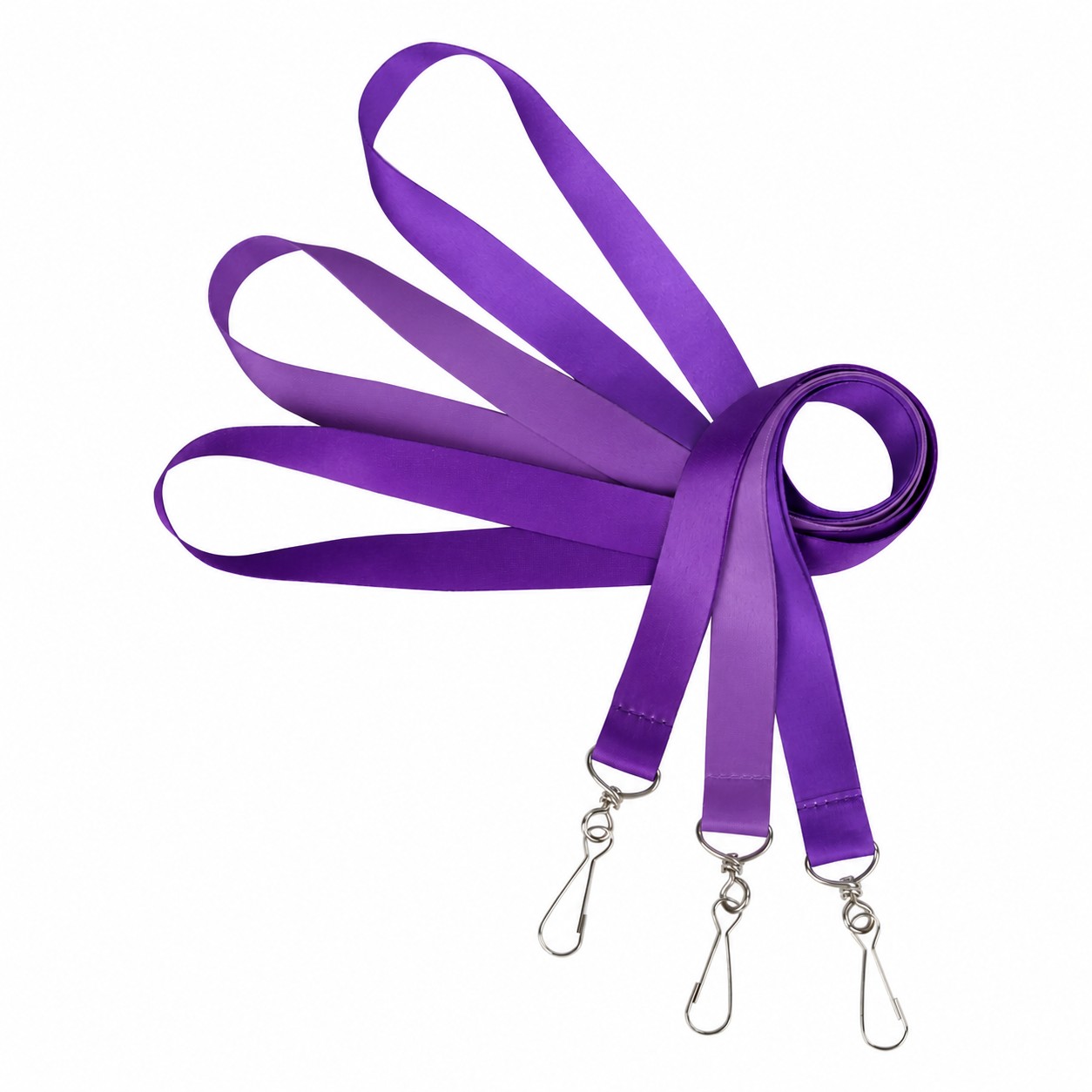 Polyester Lanyard With Clear Badge Holder — Purple