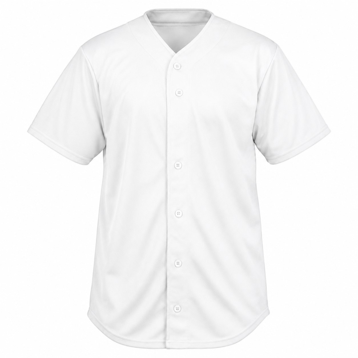 Polyester Full Button Mesh Jersey — White