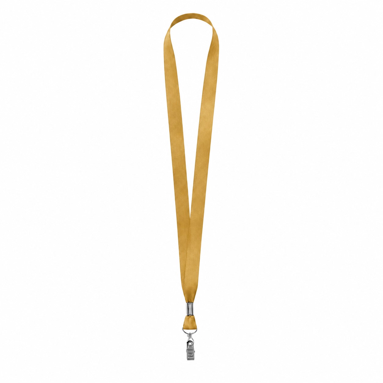 Polyester Lanyard With Bulldog Clip — Bronze Gold