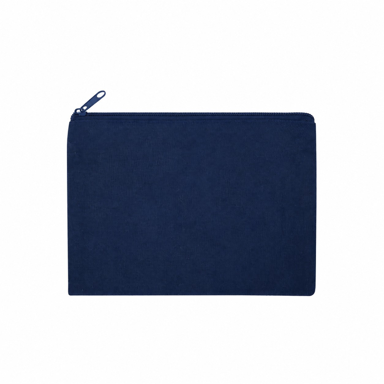 12 Oz Cotton Canvas Zipper Pouch — Navy Blue