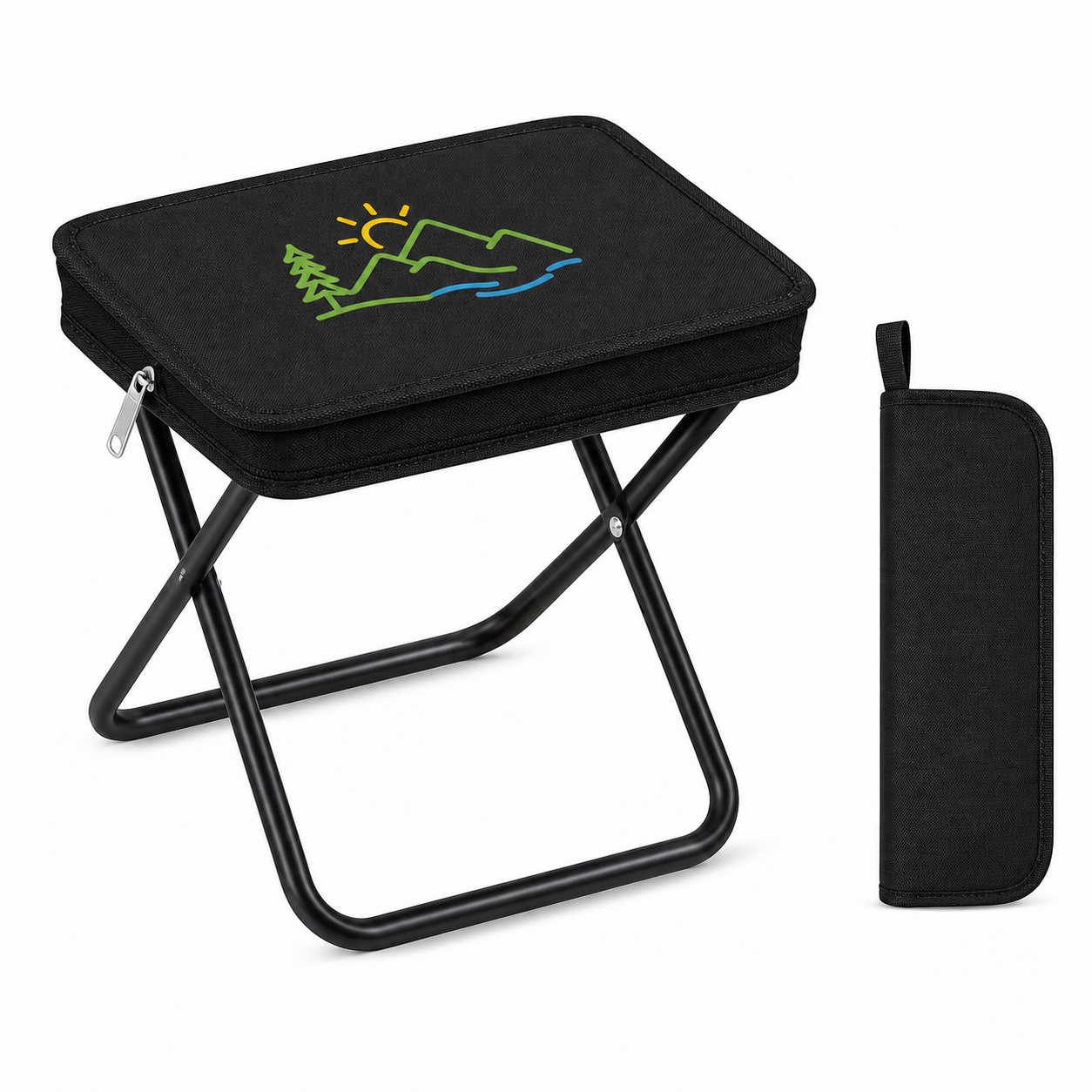 Compact Steel Frame Folding Stool — view 1