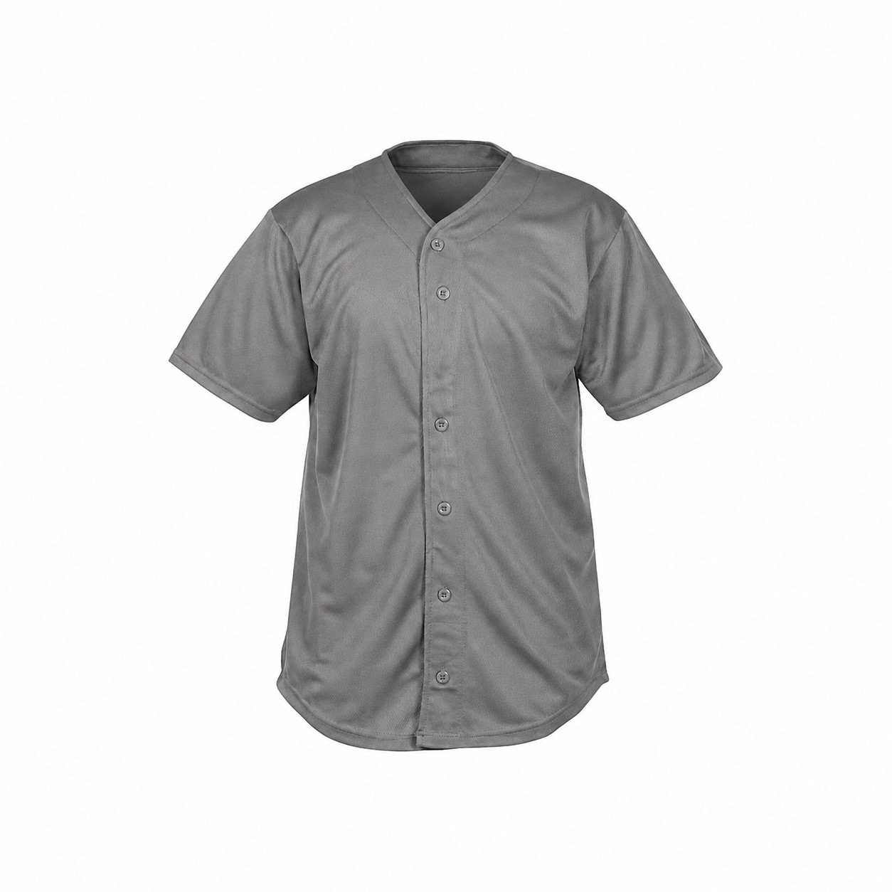 Mesh Full Button Baseball Jersey — Gray