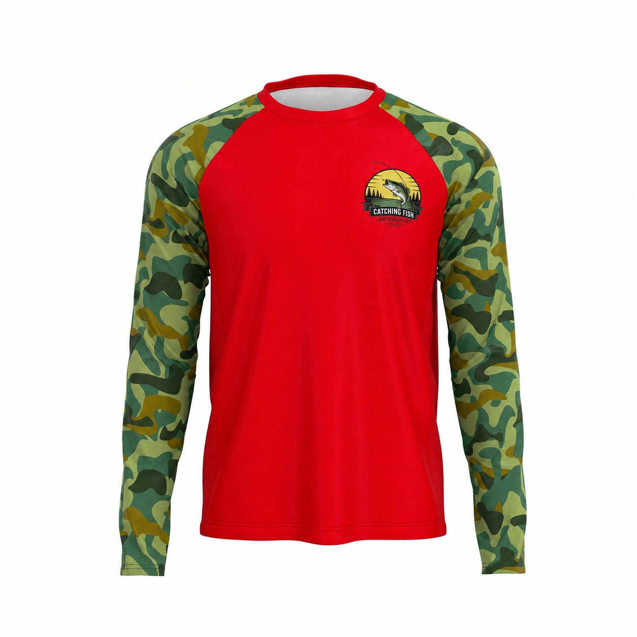 UPF 50 Fishing Sun Shirt — Red